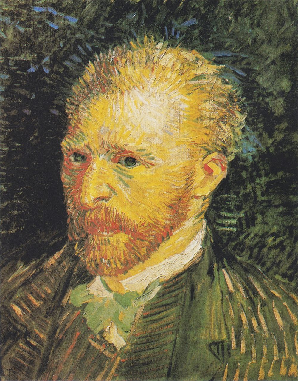 Vincent van Gogh's Self-Portrait (1887) famous painting. Original from Wikimedia Commons. Digitally enhanced by rawpixel.