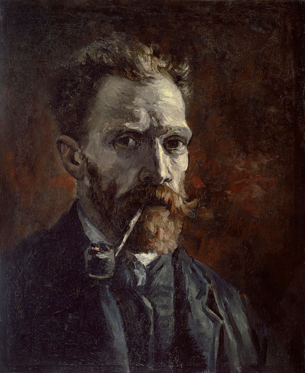Vincent van Gogh's Self-Portrait with Pipe (1886) famous painting. Original from Wikimedia Commons. Digitally enhanced by…
