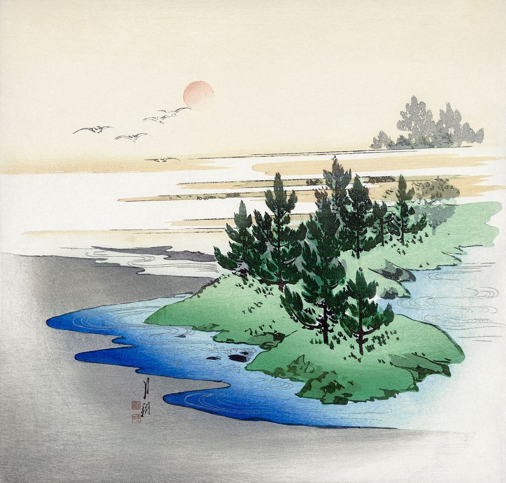 Early Morning (1900&ndash;1901) print in high resolution by Ogata Gekko.