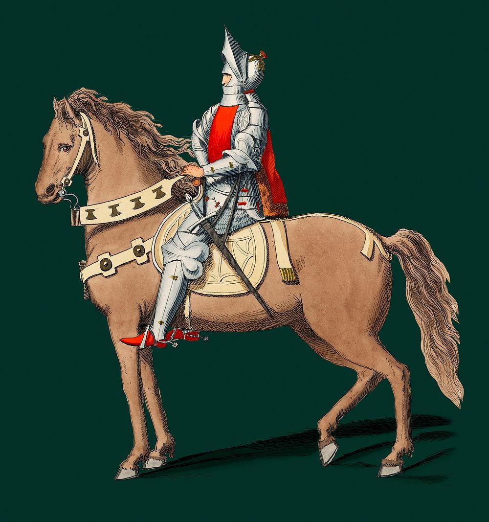 Vintage Illustration of Costume Militaire Florentin.