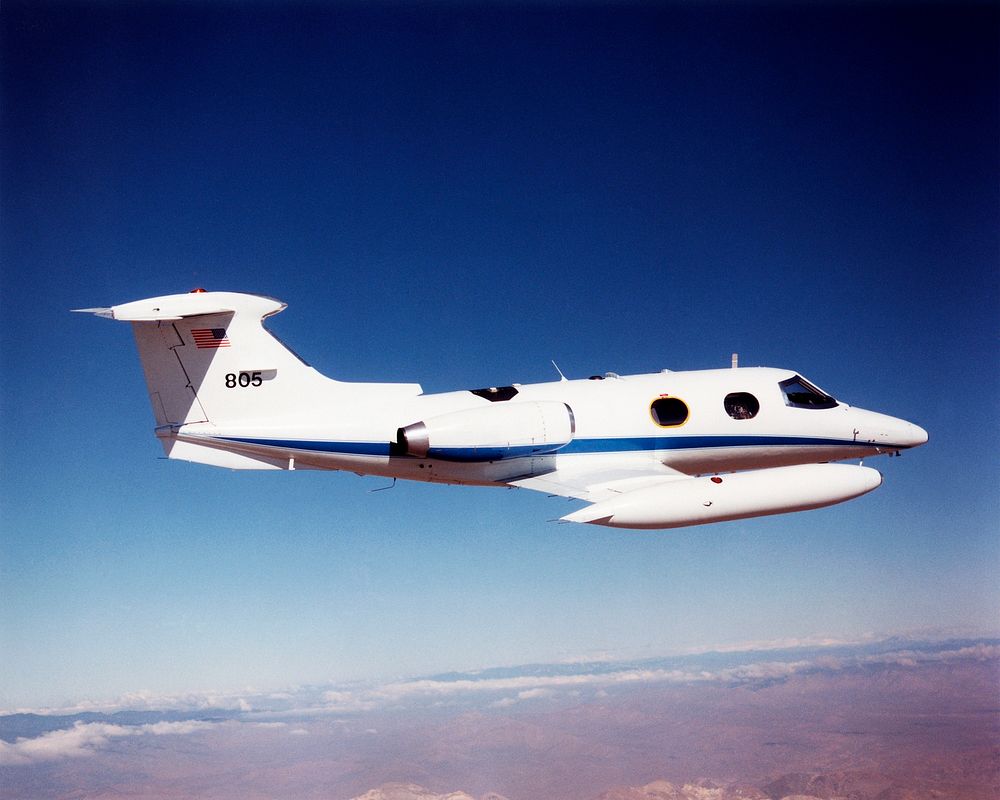 NASA Dryden Flight Research Center's Lear 24, tail number 805, in flight. Original from NASA . Digitally enhanced by…