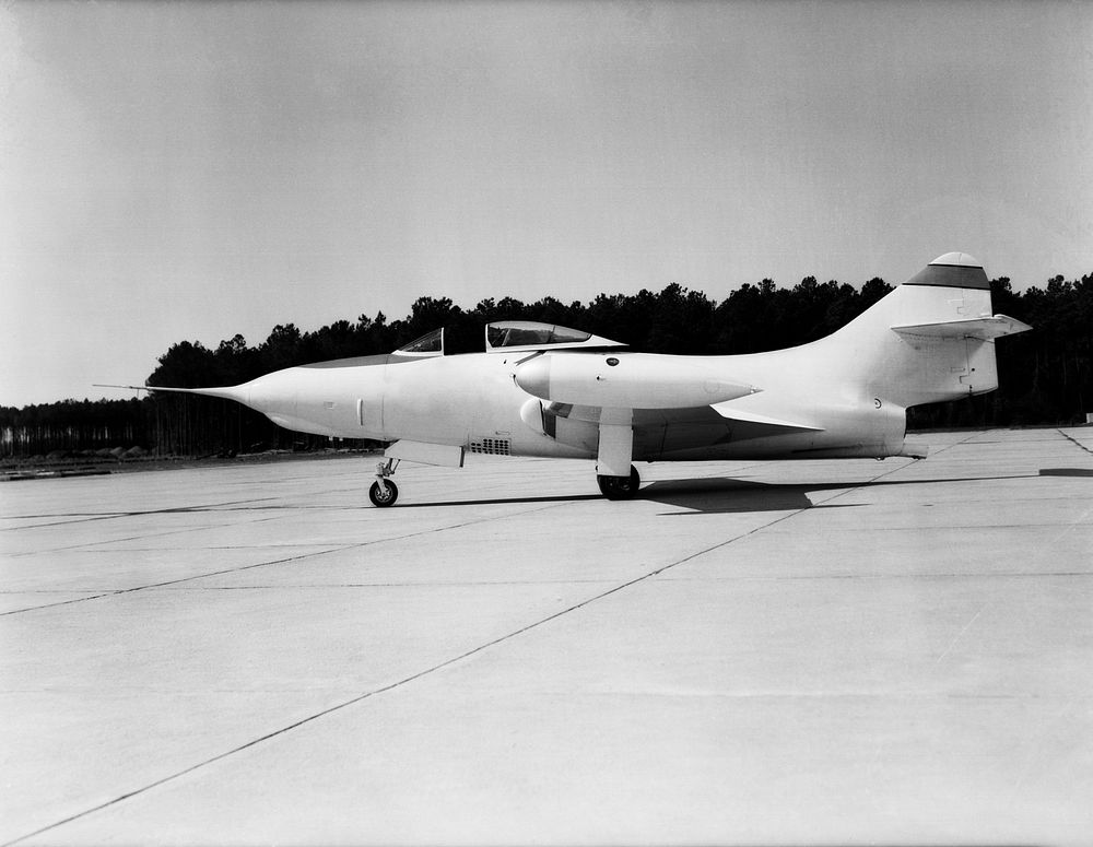 Grumman F9F-2 Panther. Original from NASA. Digitally enhanced by rawpixel.
