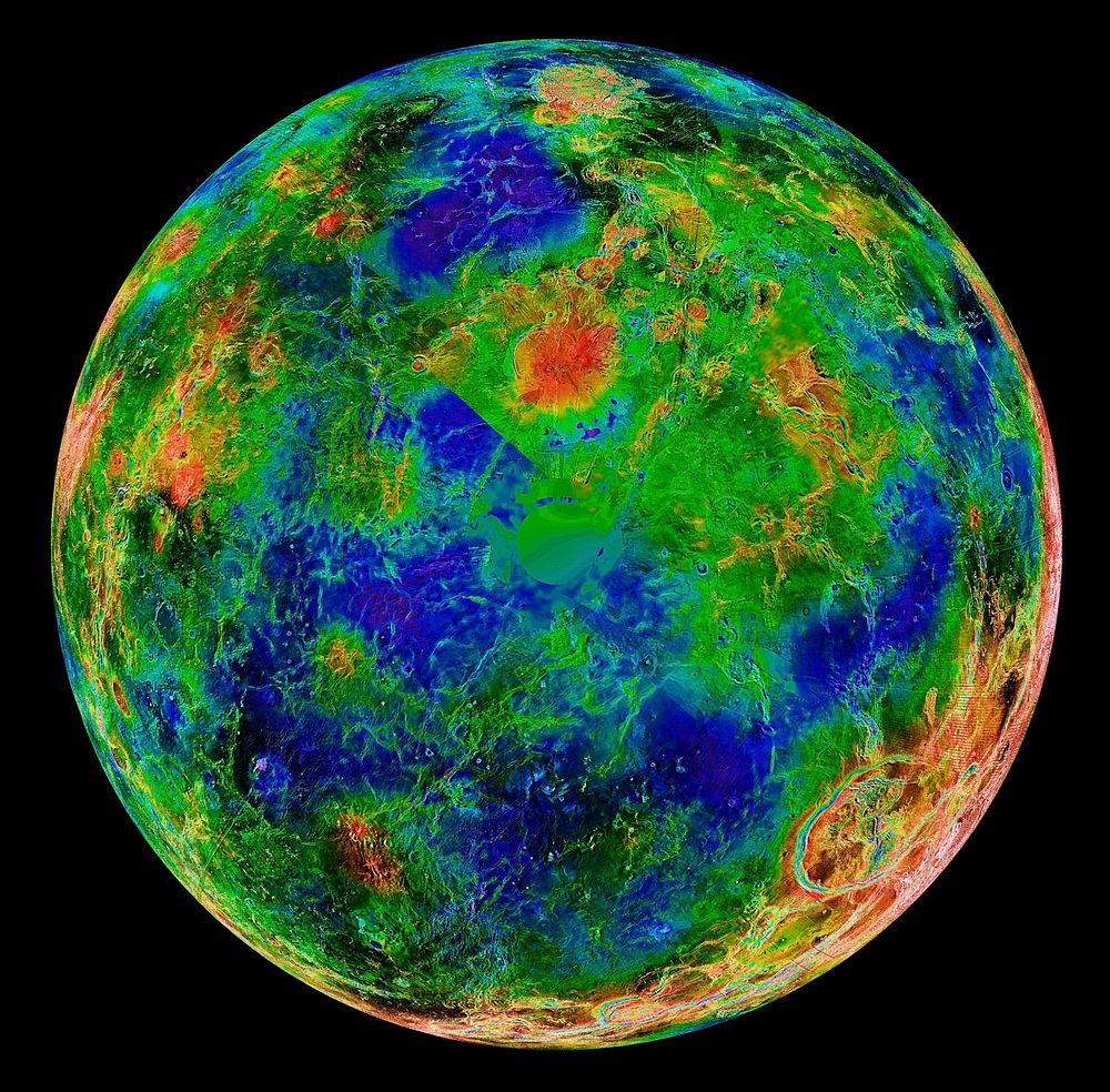 Hemispheric view of Venus. Original from NASA. Digitally enhanced by rawpixel.