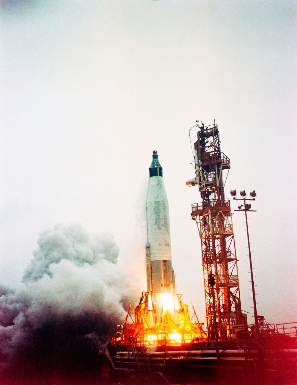 Launch of the unmanned Mercury Atlas-1 spacecraft, 29 July 1960. Original from NASA. Digitally enhanced by rawpixel.