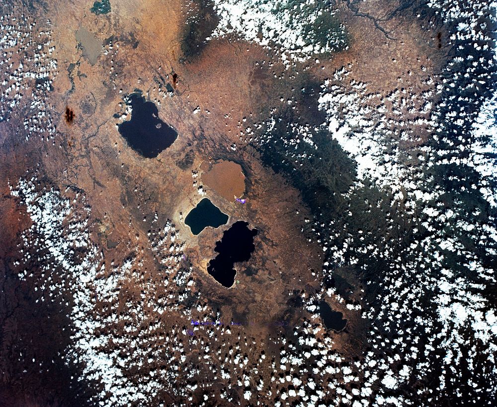Central area of Ethiopia, south of Addis Ababa, showing Lakes Zwai, Langana, and Shala. Original from NASA. Digitally…