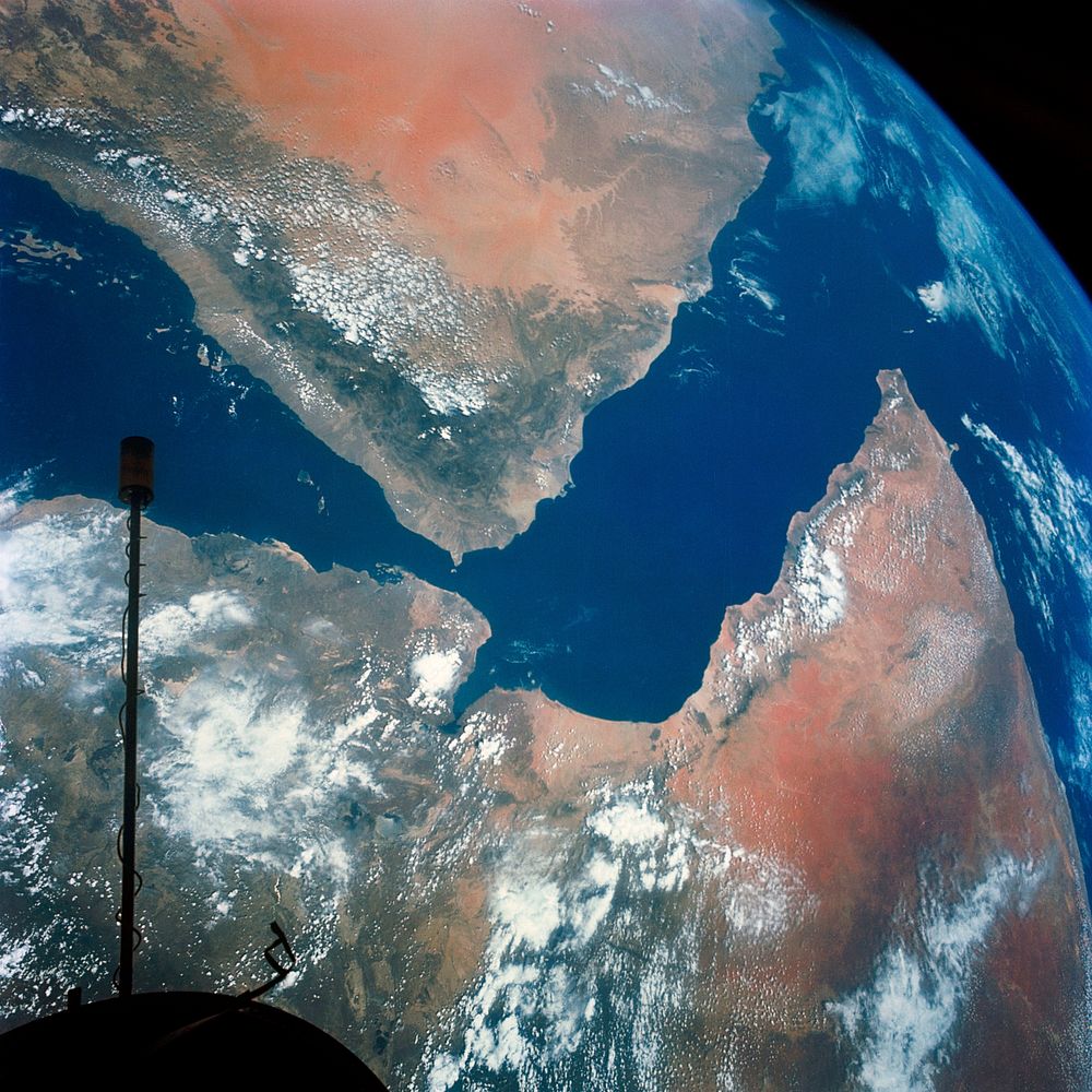 Arabian Peninsula and northeast Africa as seen from the orbiting Gemini-11. Original from NASA. Digitally enhanced by…