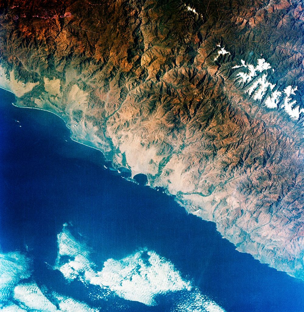 The central coastal area of Peru as seen from the Gemini-9A spacecraft. Original from NASA. Digitally enhanced by rawpixel