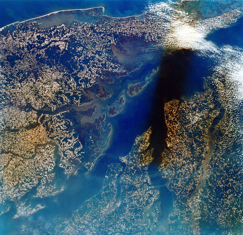 Lower Chesapeake Bay, VA, USA. Original from NASA. Digitally enhanced by rawpixel.