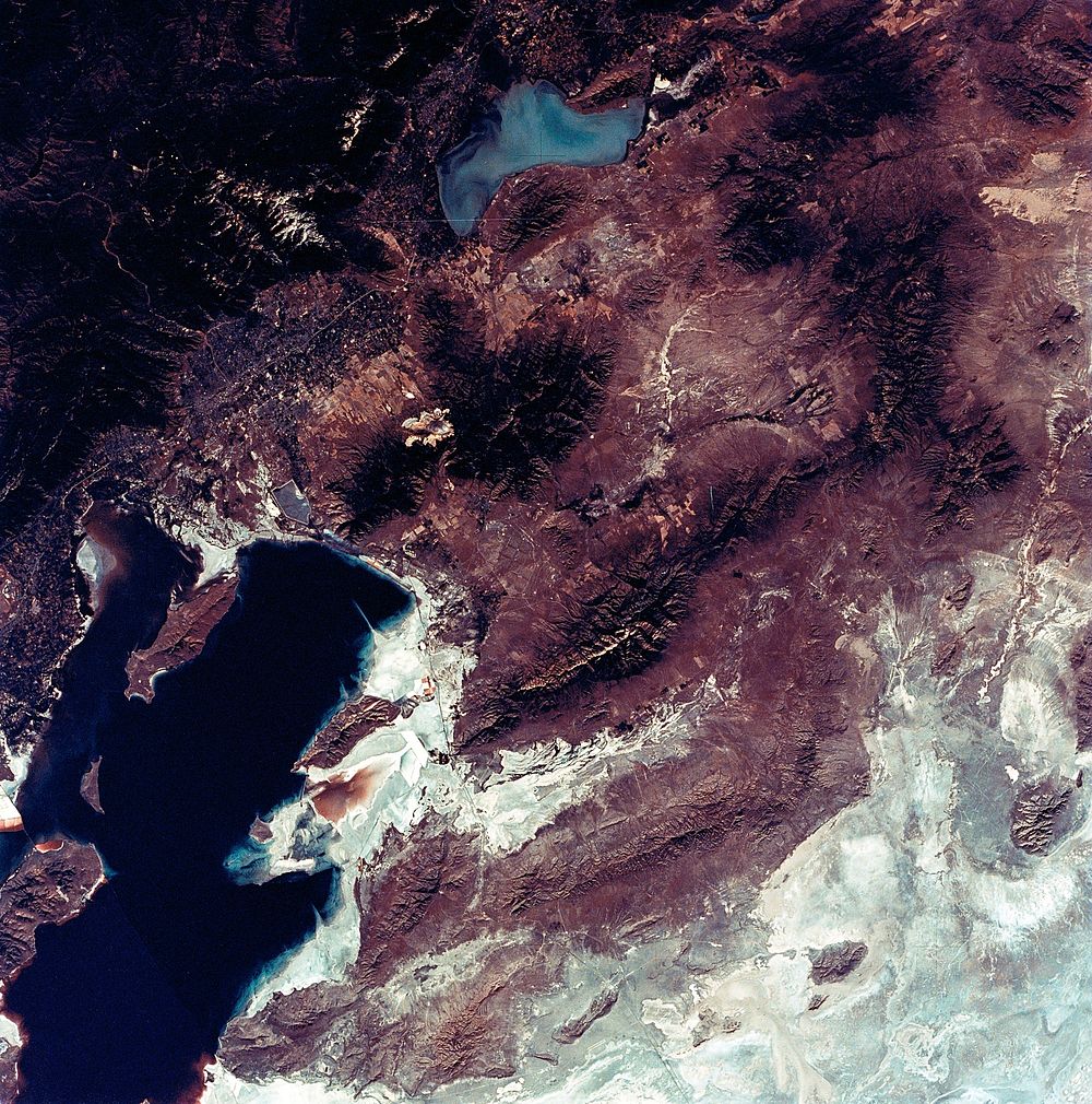 View of the Salt Lake City, Utah area. Original from NASA. Digitally enhanced by rawpixel.