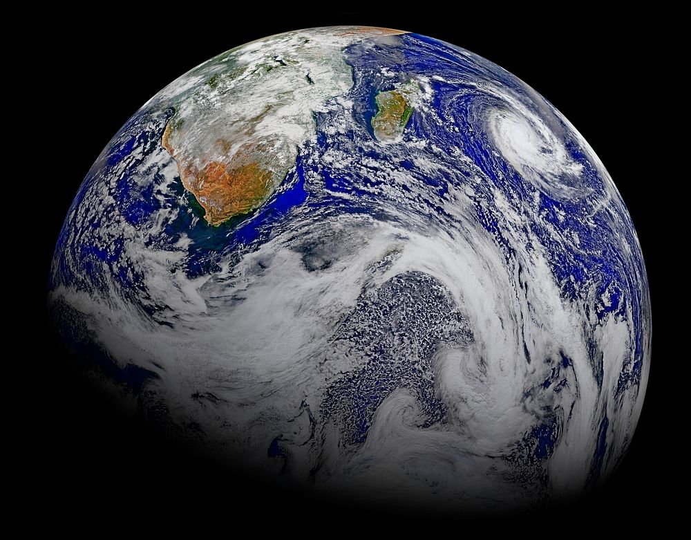 Southern Africa and the surrounding oceans. Original from NASA . Digitally enhanced by rawpixel.