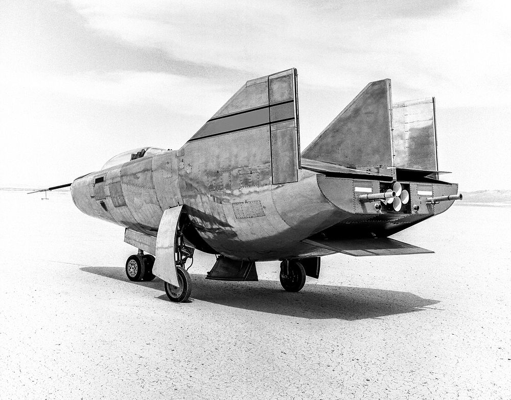 The M2-F3 Lifting Body is seen here on the lakebed next to the NASA Flight Research Center Edwards, California. Original…