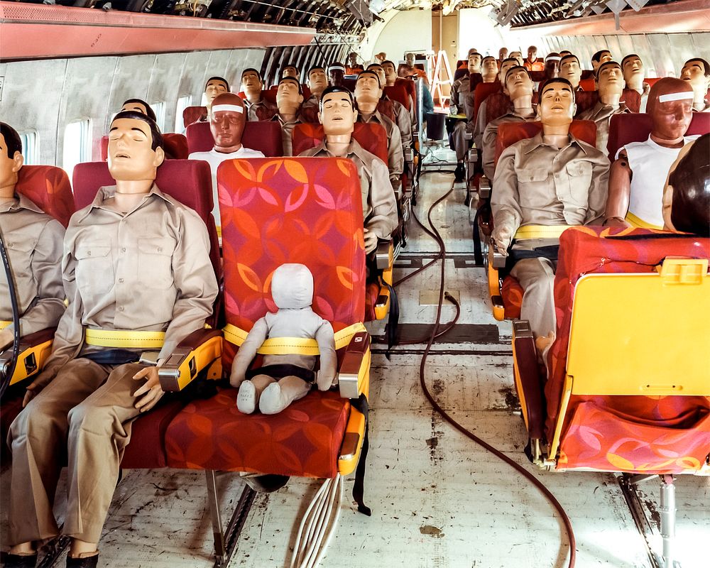 Controlled Impact Demonstration instrumented test dummies installed in plane. Original from NASA. Digitally enhanced by…