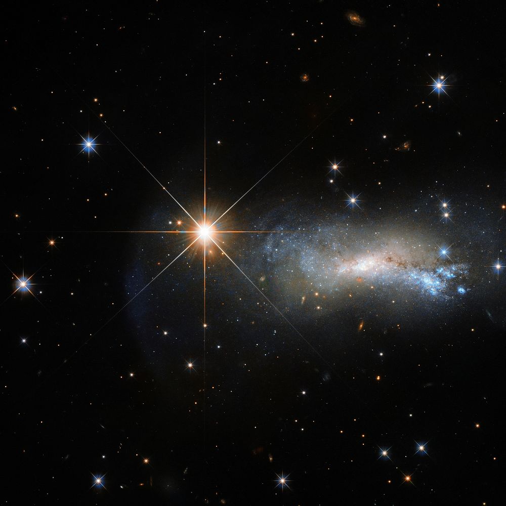A galaxy named NGC 7250. Despite being remarkable in its own right, it has bright bursts of star formation and recorded…