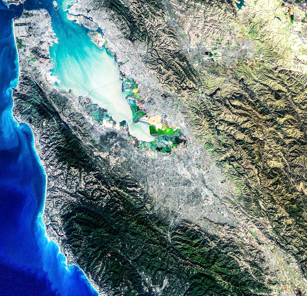 NASA Satellite Captures Super Bowl Cities - Santa Clara, CA .Original from NASA. Digitally enhanced by rawpixel.