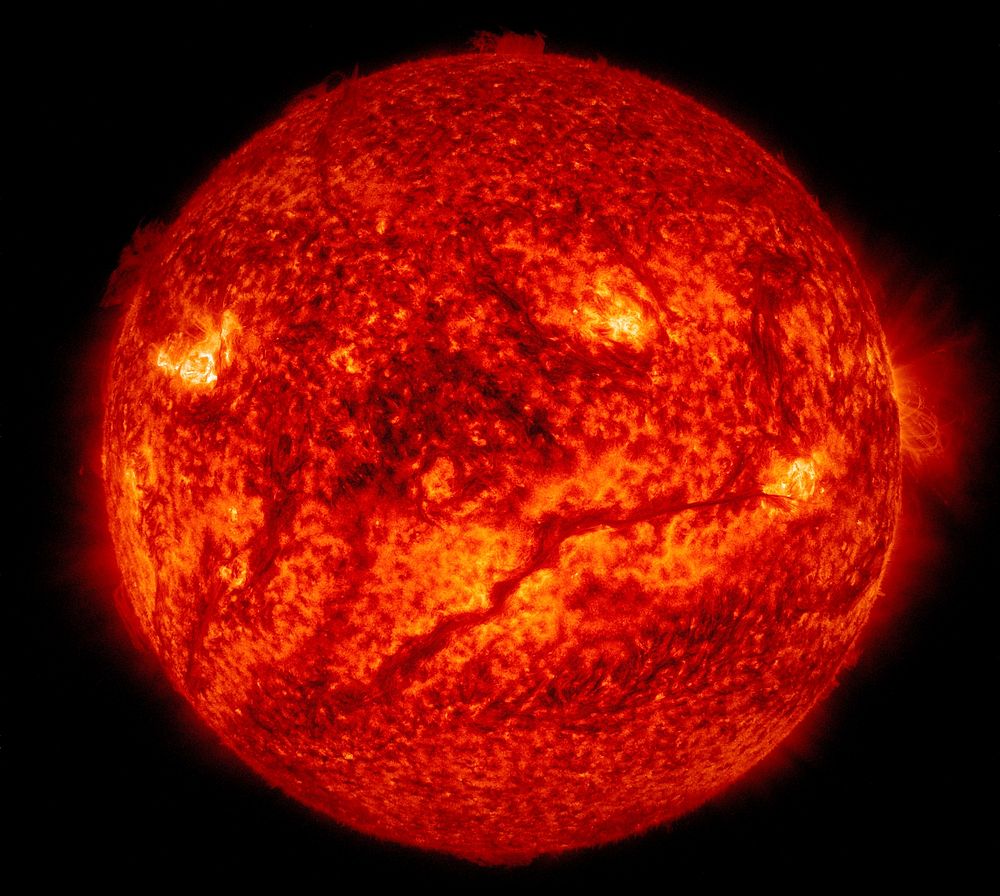 NASA's SDO Sees Giant Filament on the Sun. Original from NASA. Digitally enhanced by rawpixel.