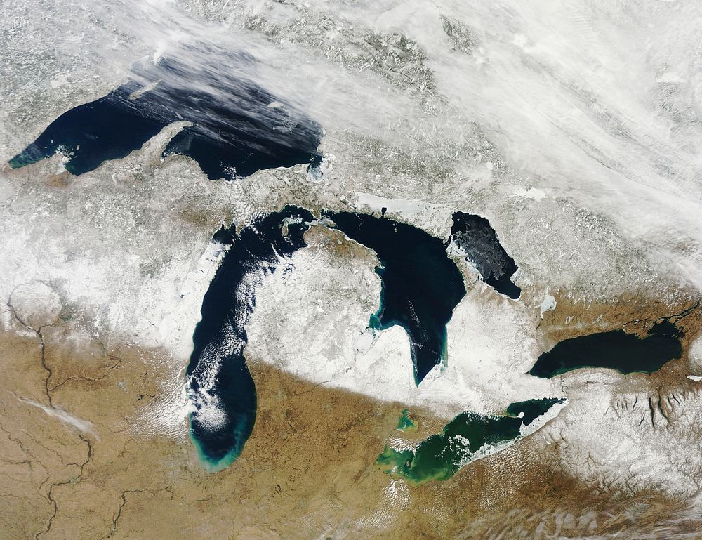 The Great Lakes. Original from NASA. Digitally enhanced by rawpixel.