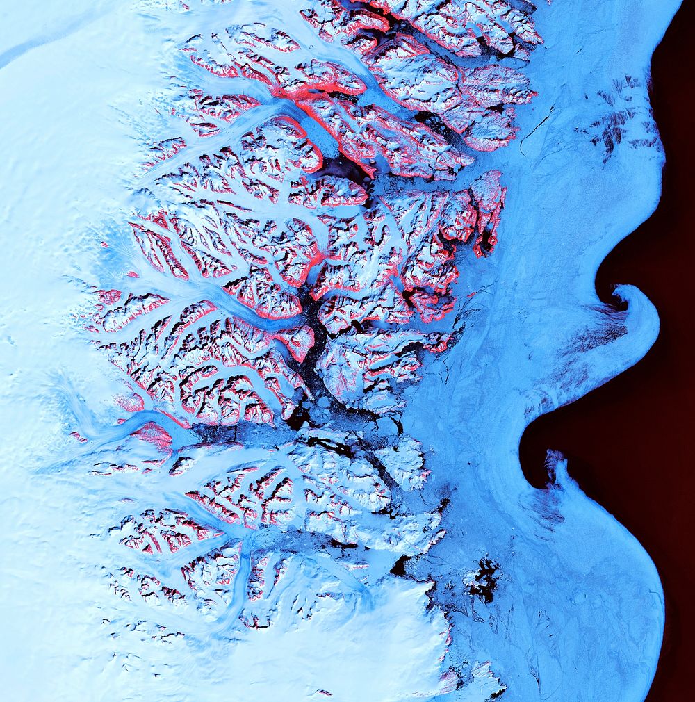Along the southeastern coast of Greenland, an intricate network of fjords funnels glacial ice to the Atlantic Ocean.…