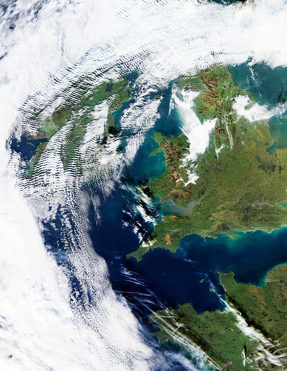 Wave Clouds over Ireland. Original from NASA. Digitally enhanced by rawpixel.