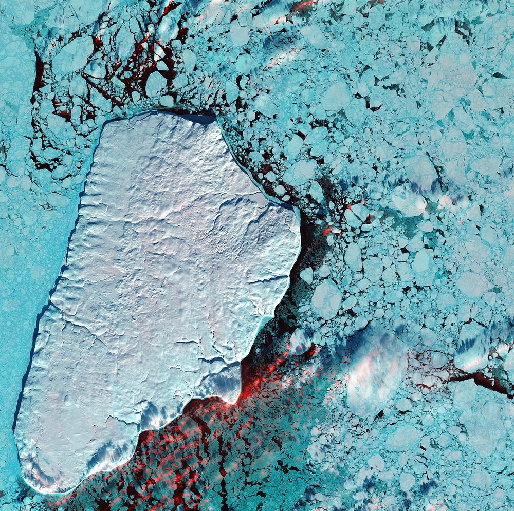 Akpatok Island in Ungava Bay in northern Quebec, Canada. Original from NASA. Digitally enhanced by rawpixel.