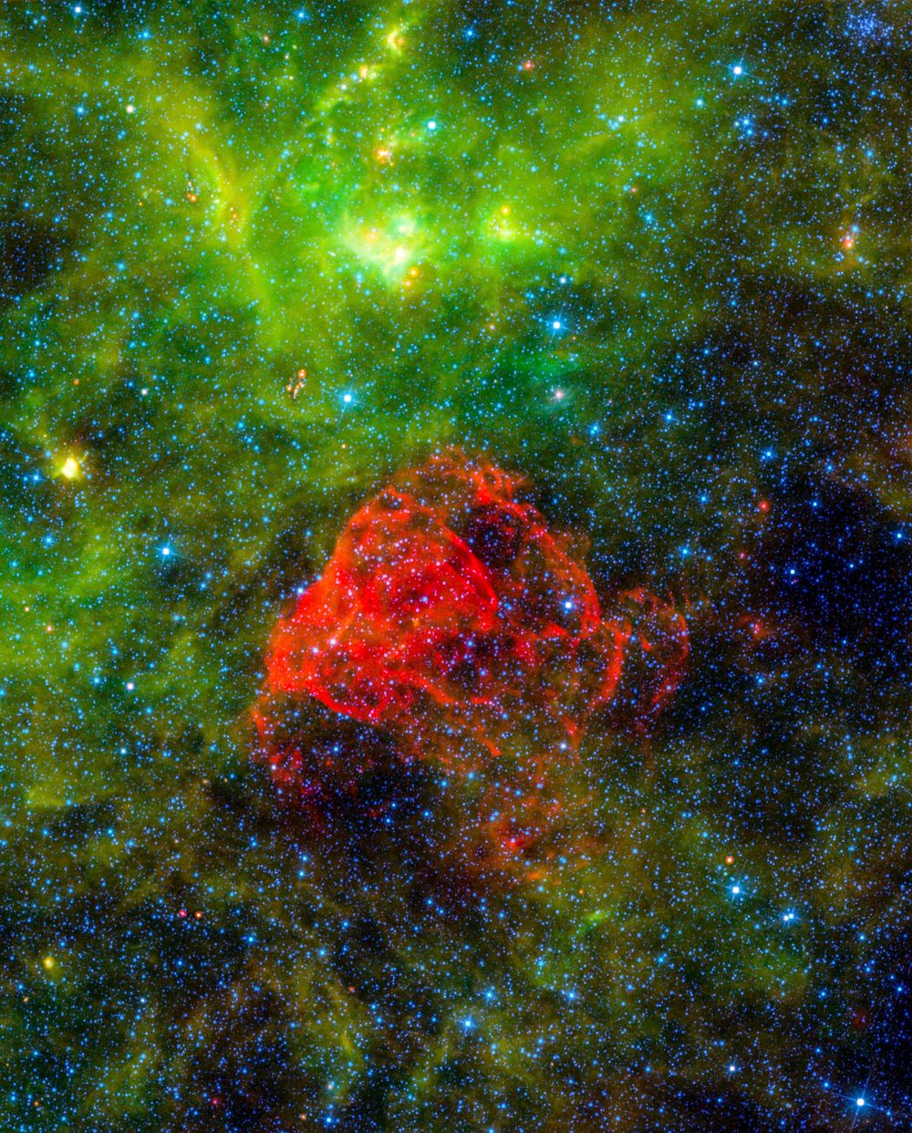 Puppis A is the remnant of a supernova explosion. Original from NASA. Digitally enhanced by rawpixel.