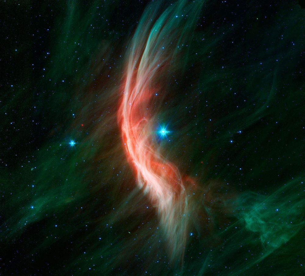 The giant star Zeta Ophiuchi, a young, large and hot star located around 370 light-years away, is having a shocking effect…