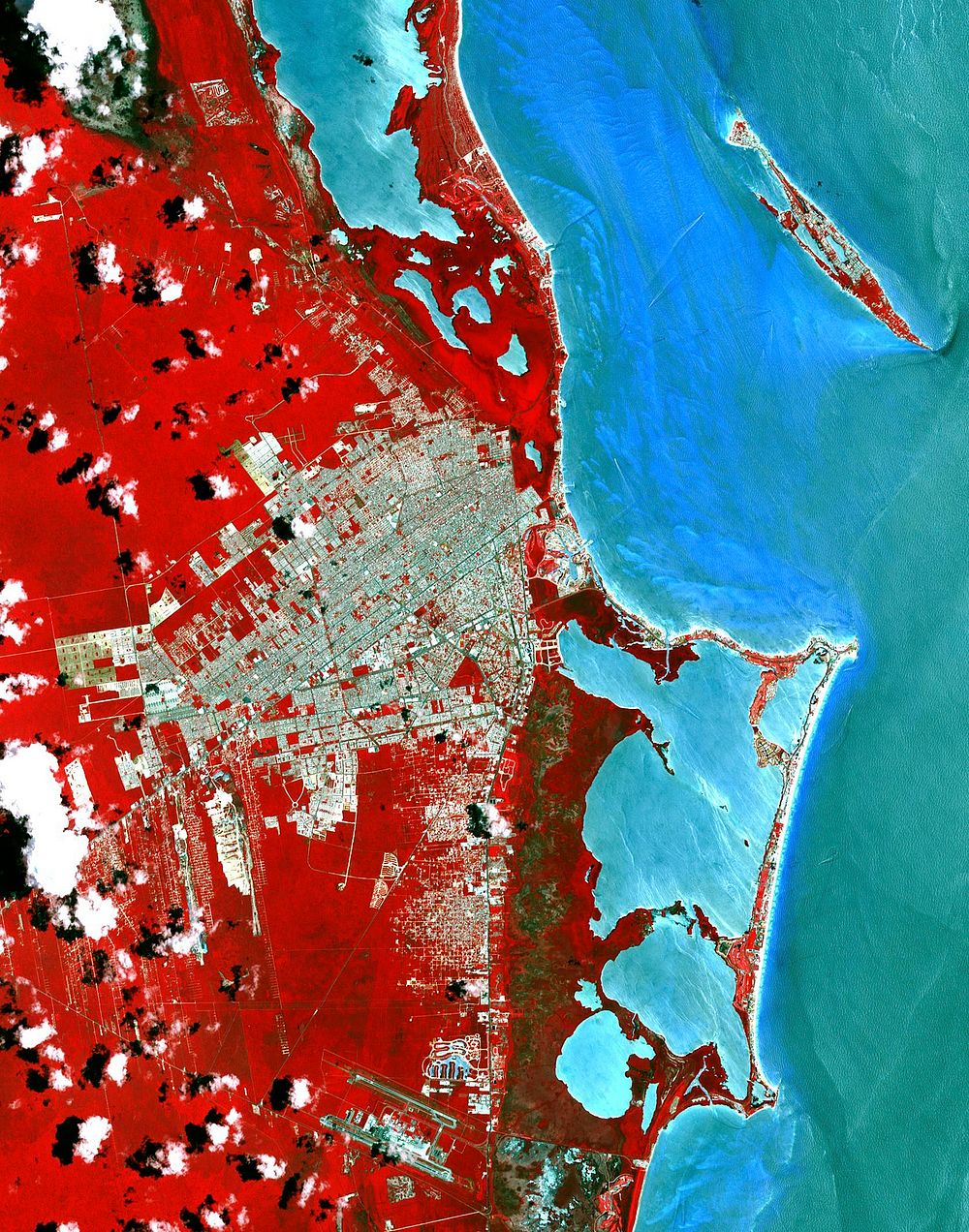 Cancun, a resort city on the east side of Mexico's Yucatan Peninsula. Original from NASA. Digitally enhanced by rawpixel.