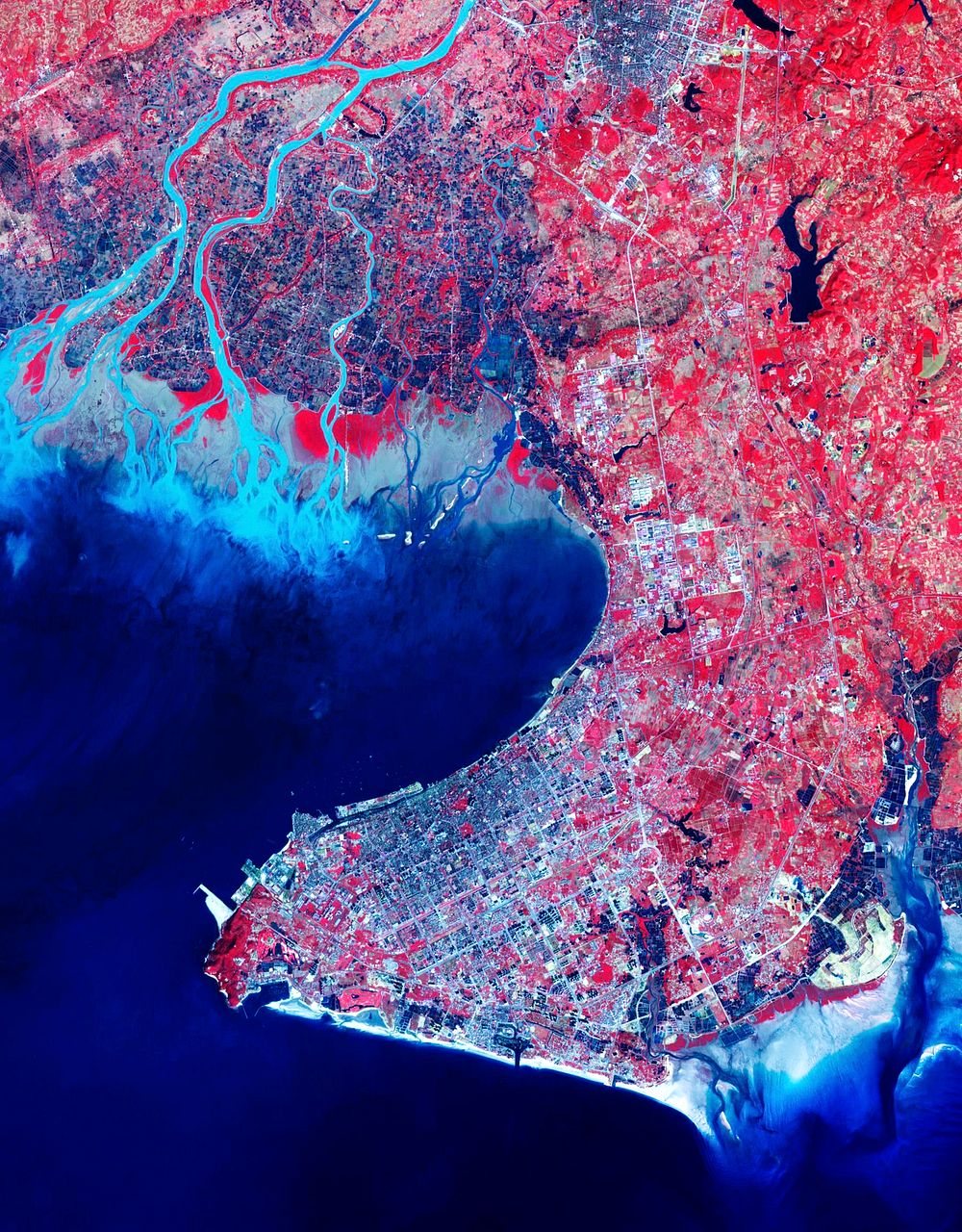 This image from NASA's Terra spacecraft shows Beihai, a city in the south of Guangxi, People's republic of China. Original…