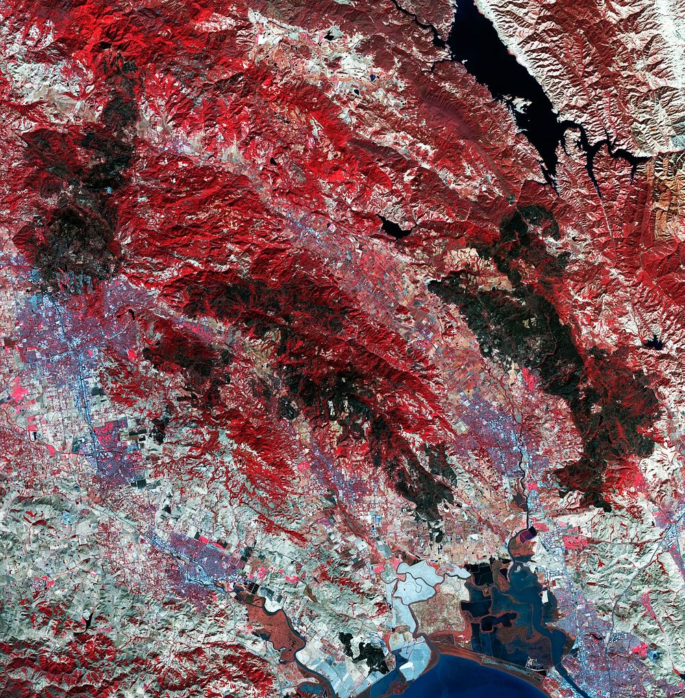 Impact of Northern California fires seen in new NASA satellite image. Original from NASA. Digitally enhanced by rawpixel.