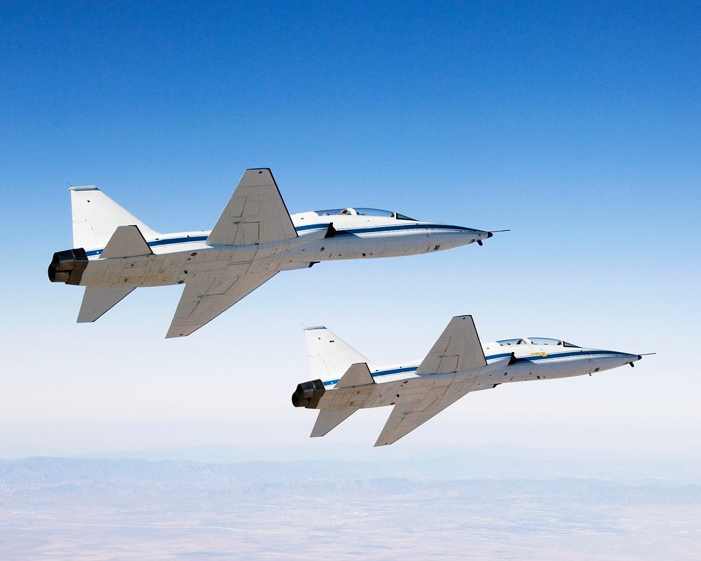 NASA Dryden Flight Research Center's two T-38A Talon mission support aircraft flew together for the first time on Sept 26th…