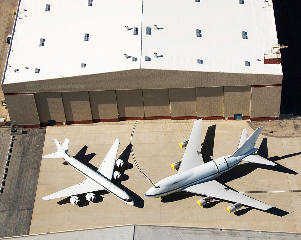 Dryden Aircraft Operations Facility - aircraft fleet on ramp. Original from NASA. Digitally enhanced by rawpixel.