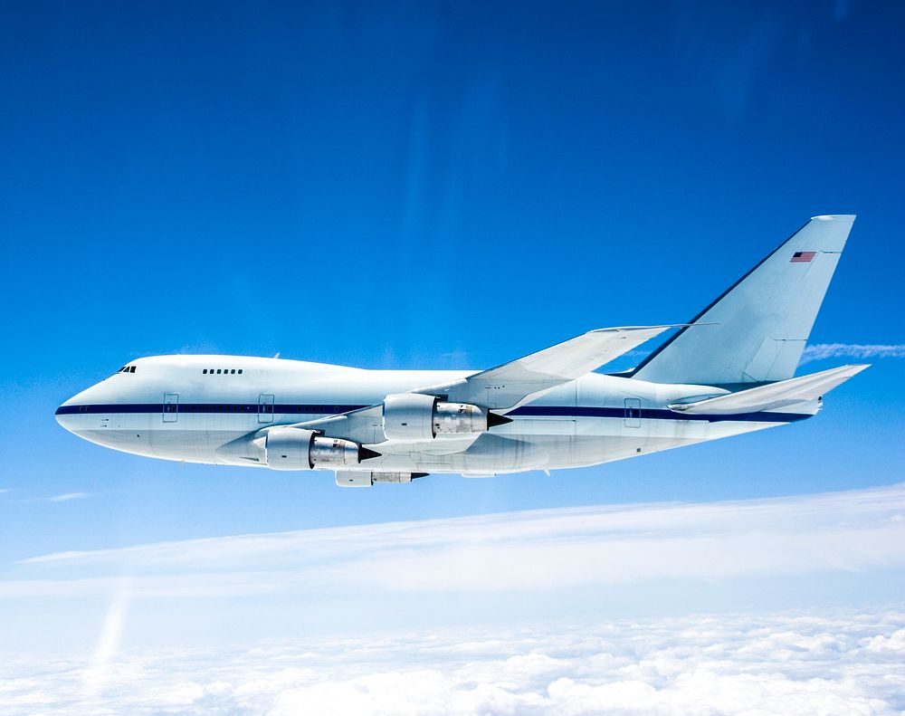 NASA's Stratospheric Observatory for Infrared Astronomy is silhouetted against the sky as it soars on its second check…