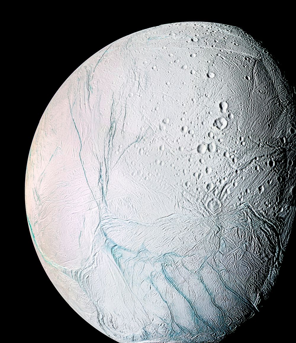 A masterpiece of deep time and wrenching gravity, the tortured surface of Saturn's moon Enceladus. Original from NASA.…