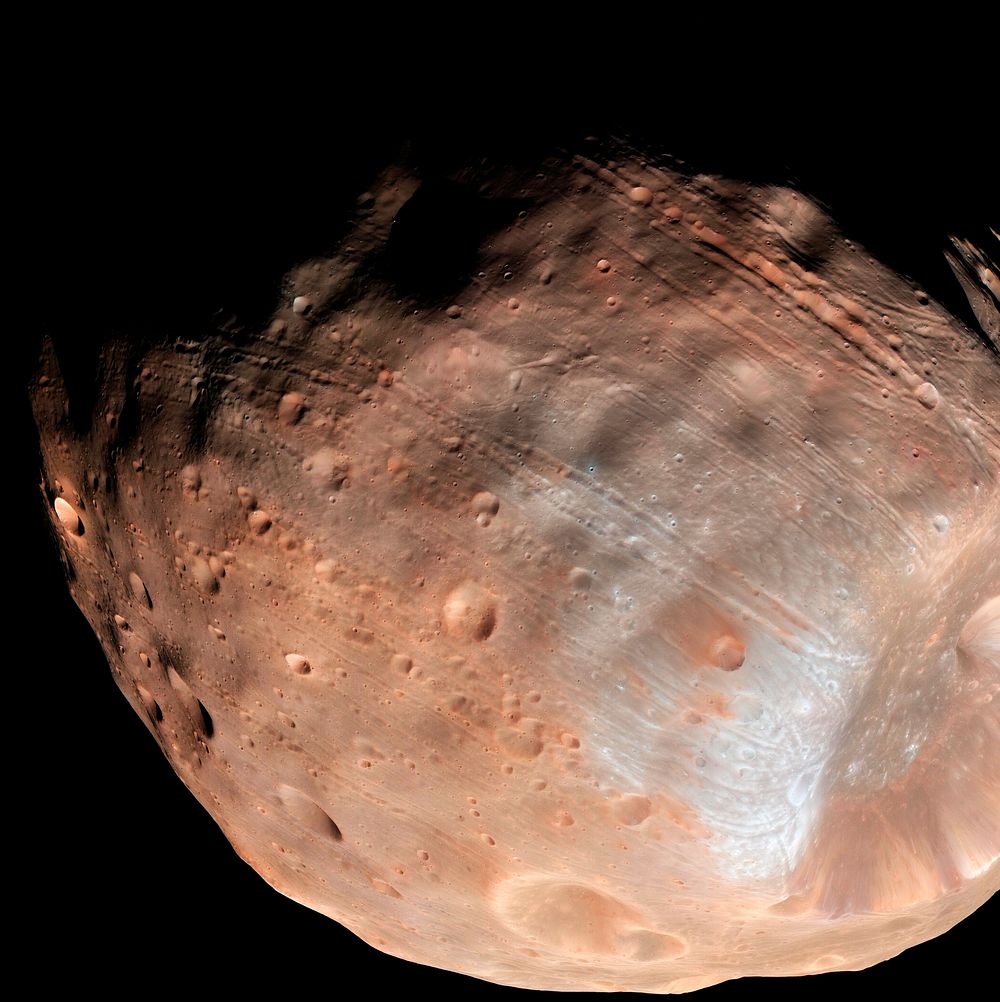 Phobos from 5,800 Kilometers. Original from NASA. Digitally enhanced by rawpixel.