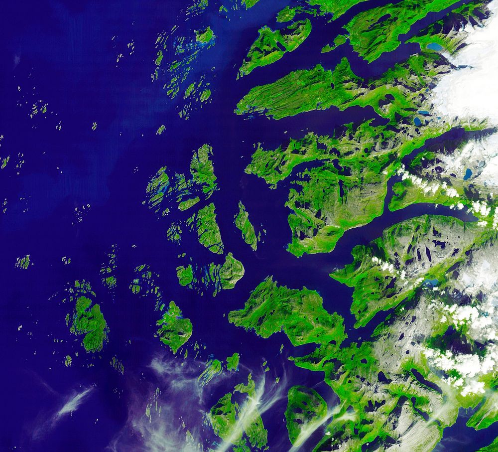 The Arctic Circle cuts through the western coast of Norway and the Saltfjellet-Svartisen National Park. Original from NASA.…