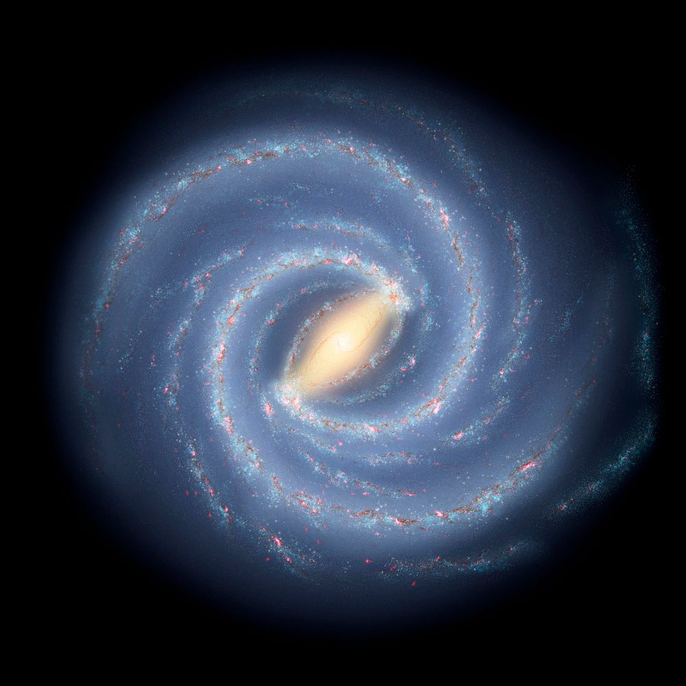 This artist's concept illustrates the new view of the Milky Way. Original from NASA. Digitally enhanced by rawpixel.