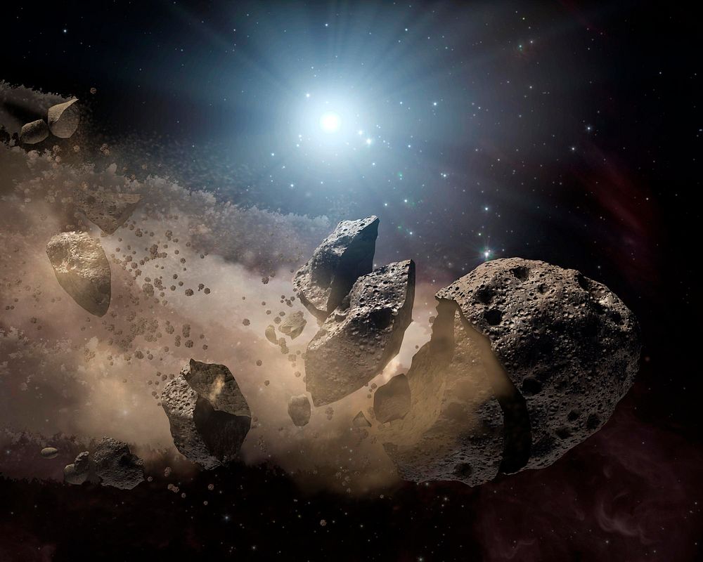 Dusty remains of shredded asteroids around several dead stars. Original from NASA. Digitally enhanced by rawpixel.