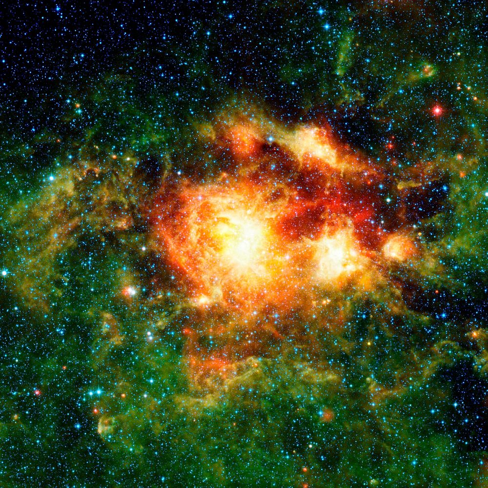 Stellar storm of infrared light. Original from NASA. Digitally enhanced by rawpixel.