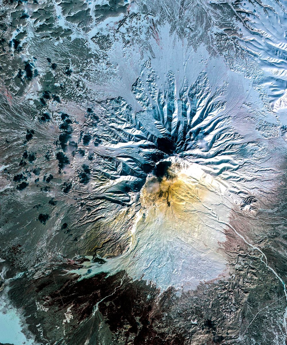 Sheveluch Volcano in Kamchatka, Siberia. Original from NASA. Digitally enhanced by rawpixel.