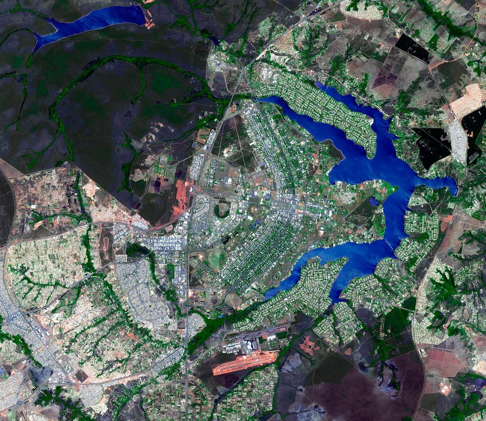 Brasilia, the capital of Brazil. Original from NASA. Digitally enhanced by rawpixel.