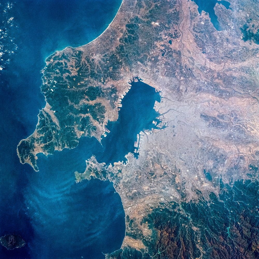 Image of Tokyo Bay, Japan. Original from NASA. Digitally enhanced by rawpixel.