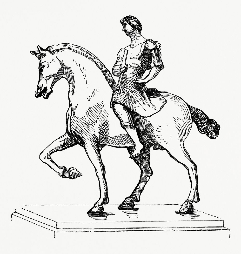 Vintage illustration of Man on a Horse