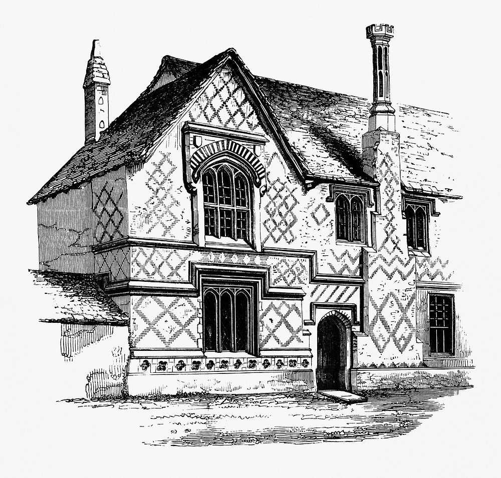 Residential Building (1862) from Gazette Des Beaux-Arts, a French art review. Digitally enhanced from our own facsimile…