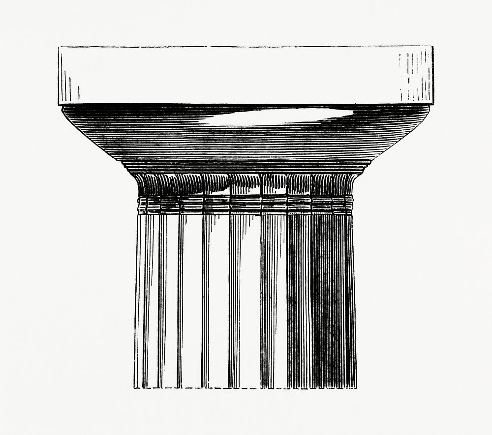 Vintage illustration of Closeup of a Column Head