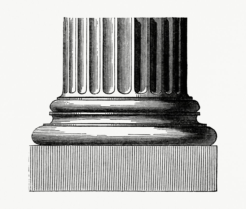 Closeup of a Column Base (1862) from Gazette Des Beaux-Arts, a French art review. Digitally enhanced from our own facsimile…