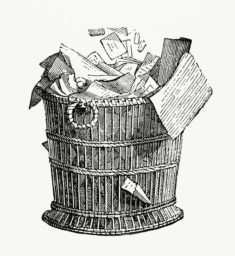 Bin Basket (1862) from Gazette Des Beaux-Arts, a French art review. Digitally enhanced from our own facsimile book. 