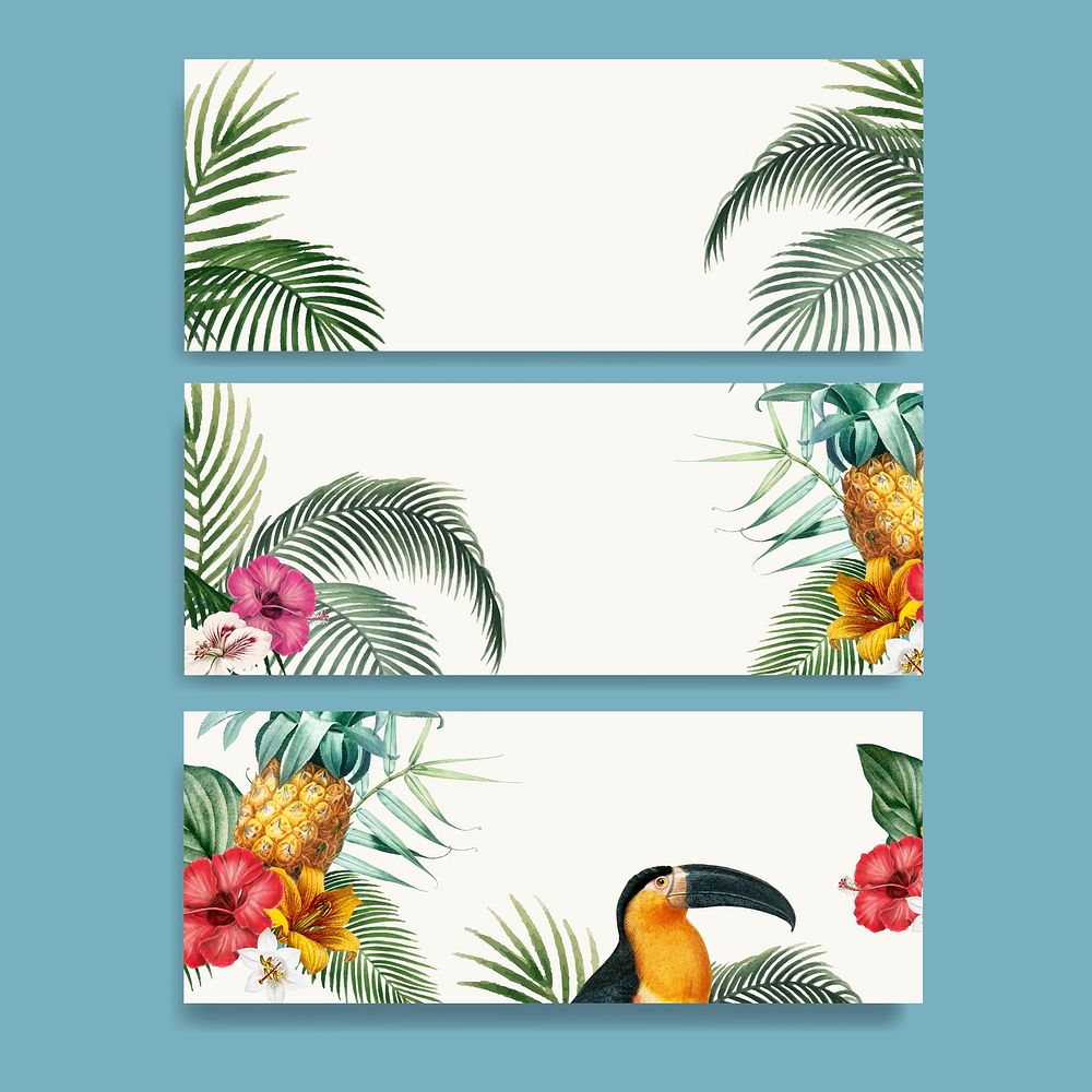 Frame with tropical vintage illustration