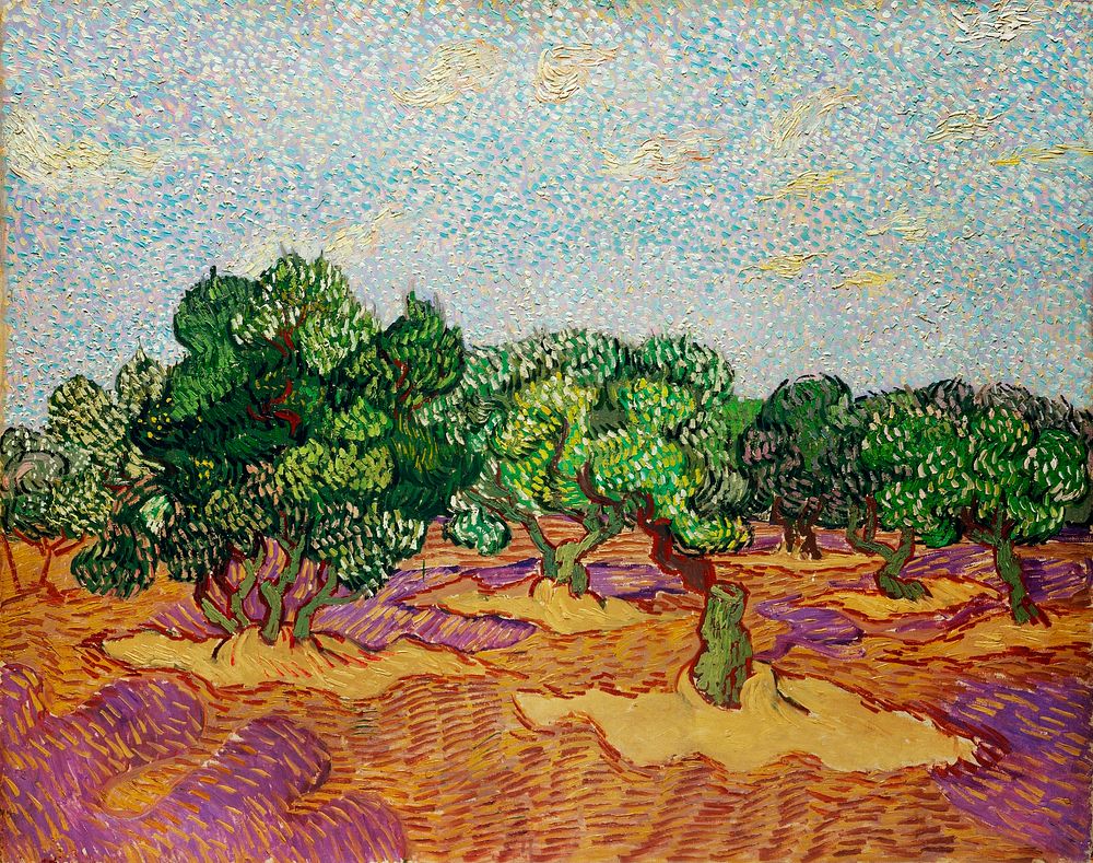 Olive Trees (1889) by Vincent Van Gogh. Original from the MET Museum. Digitally enhanced by rawpixel.