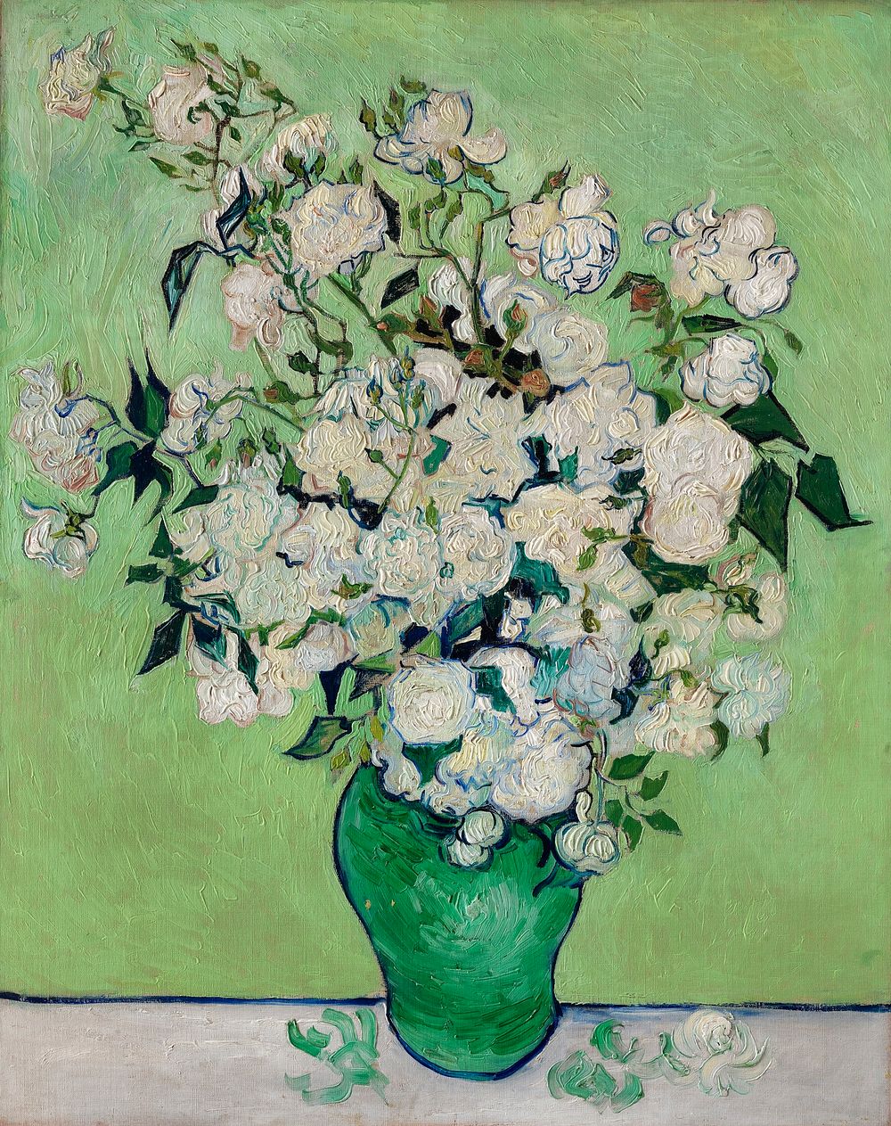 Roses (1890) by Vincent Van Gogh. Original from the MET Museum. Digitally enhanced by rawpixel.