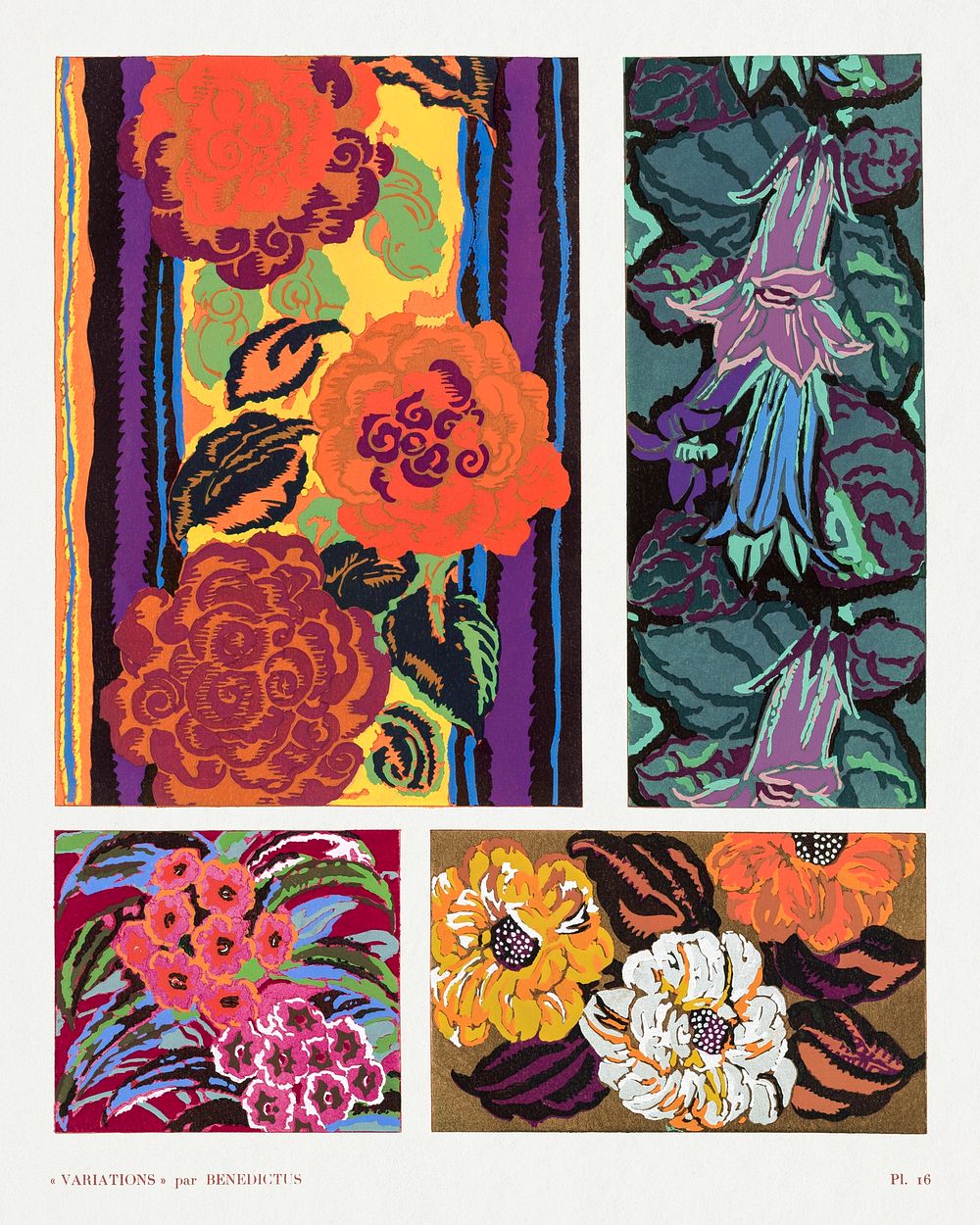 Vintage floral motifs, variations 16 from our own Variations Quatre-Vingt-Six Motifs D&eacute;coratifs En Vingt Planches…