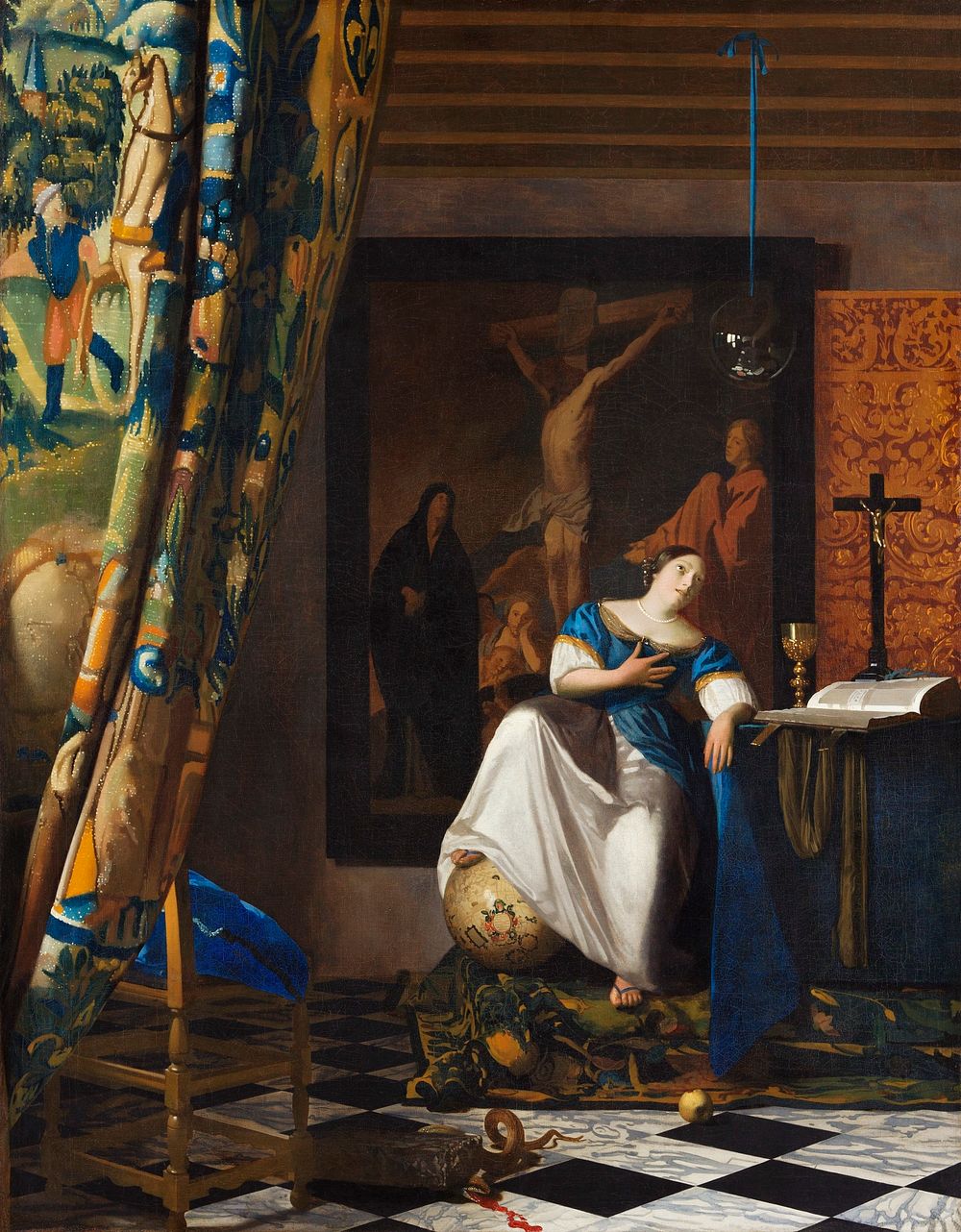Allegory of the Catholic Faith (ca.1670&ndash;1672) by Johannes Vermeer. Original from The MET Museum. Digitally enhanced by…